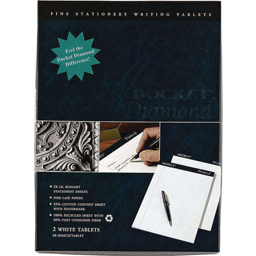 Image of TOPS Docket Diamond Ruled Pads, Wide/legal Rule, 50 White 8.5 X 11.75 Sheets, 2/box