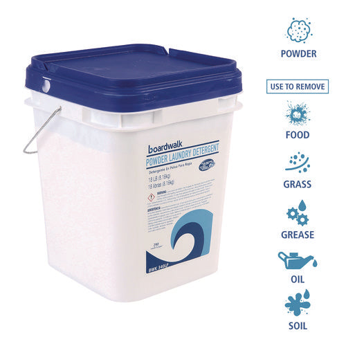 Image of Boardwalk® Powder Laundry Detergent, Low Foam, Crisp Clean Scent, 18 lb Pail