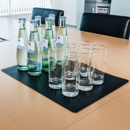 Image of Durable® Anti-Slip Contoured Edge PVC Desk Pad, 20.5 x 25.5, Black