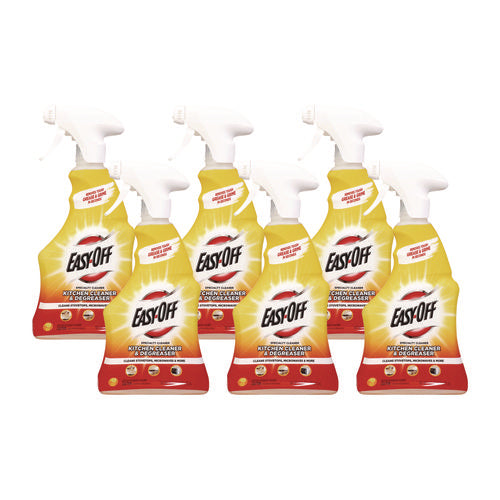 Image of EASY-OFF® Kitchen Degreaser, Lemon Scent, 16 Oz Spray Bottle, 6/carton