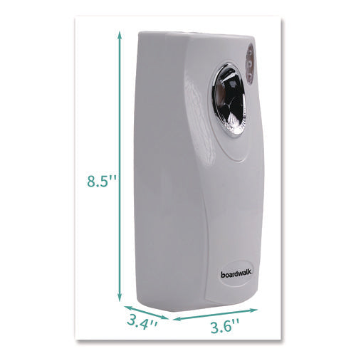 Image of Boardwalk® Metered Air Freshener Dispenser, 9.5" x 3.5" x 3.75", White, 12/Carton