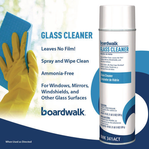 Image of Boardwalk® Heavy-Duty Glass Cleaner, Sweet Scent, 19 oz, Aerosol Spray