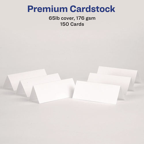 Image of Avery® Small Textured Tent Cards, White, 3.75 x 1.44, 6 Cards/Sheet, 25 Sheets/Pack