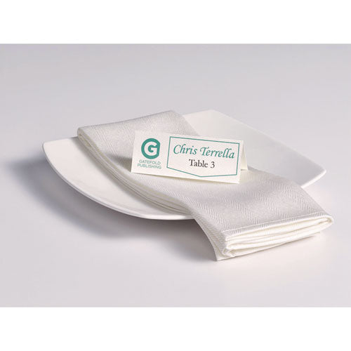 Image of Avery® Small Textured Tent Cards, White, 3.75 x 1.44, 6 Cards/Sheet, 25 Sheets/Pack