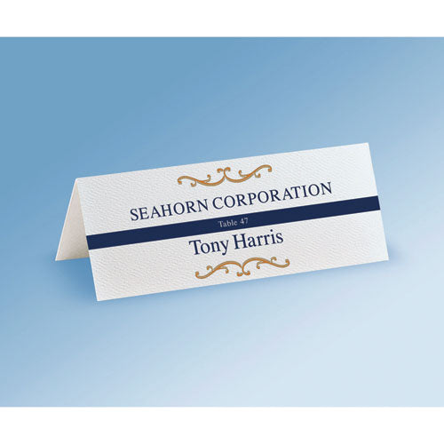 Image of Avery® Small Textured Tent Cards, White, 3.75 x 1.44, 6 Cards/Sheet, 25 Sheets/Pack