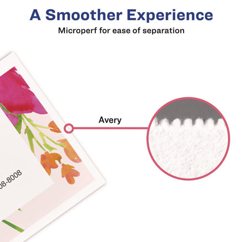 Image of Avery® Tent Cards, White/Gold, 3.75" x 1.44", 6 Cards/Sheet, 25 Sheets/Pack