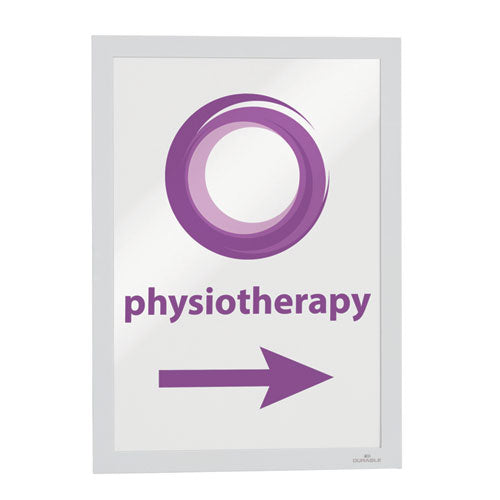 Image of Durable® Infoframe DURAFRAME Self Adhesive Double Sided Sign Holder, 9.5 x 12, White Frame, 2/Pack