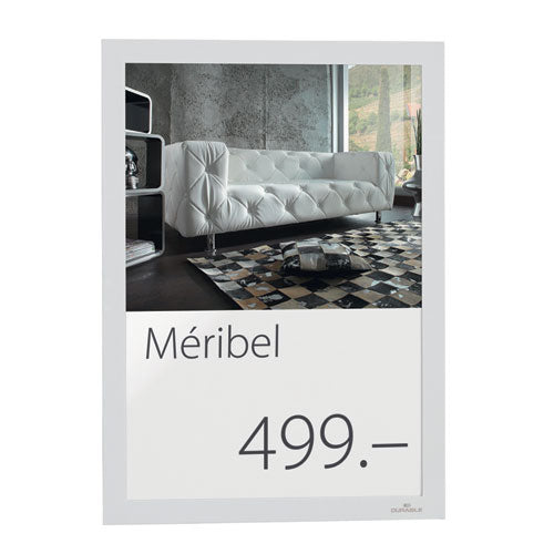 Image of Durable® Infoframe DURAFRAME Self Adhesive Double Sided Sign Holder, 9.5 x 12, White Frame, 2/Pack