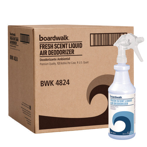Image of Boardwalk® Fresh Scent RTU Liquid Air Deodorizer, 32 oz Spray Bottle, 12/Carton