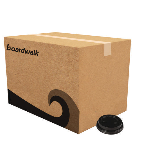 Image of Boardwalk® Hot Cup Lids, Fits 10 oz to 20 oz Hot Cups, Plastic, Black, 1,000/Carton