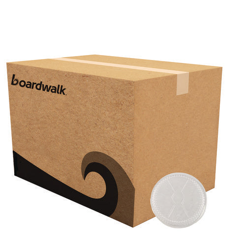 Image of Boardwalk® Round Aluminum To-Go Container Lids, Dome Lid, 7" Diameter, Clear, Plastic, 500/Carton