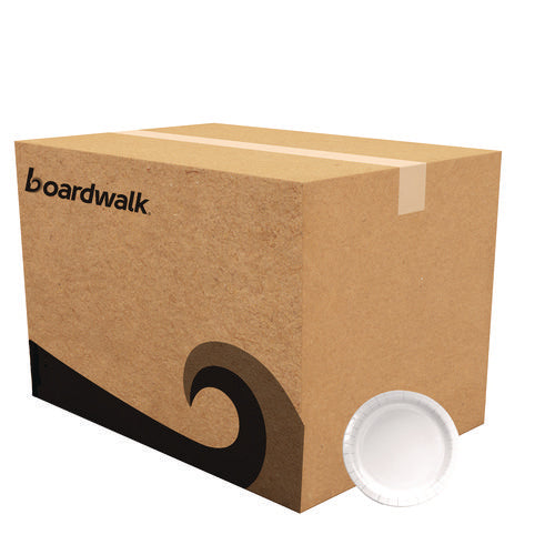 Image of Boardwalk® Paper Dinnerware, Plate, 6" dia, White, 1,000/Carton