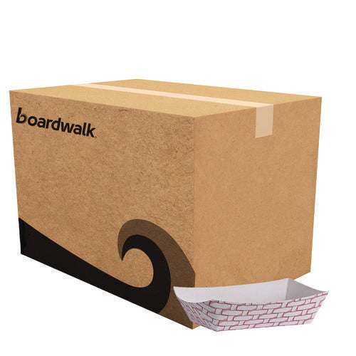 Image of Boardwalk® Paper Food Baskets, 6 oz Capacity, 3.78 x 4.3 x 1.08, Red/White, 1,000/Carton