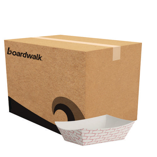 Image of Boardwalk® Paper Food Baskets, 0.5 Lb Capacity, Red/white, 1,000/carton