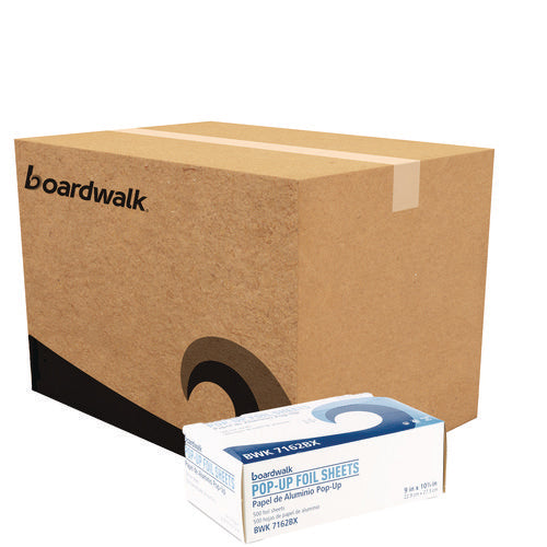 Image of Boardwalk® Standard Aluminum Foil Pop-Up Sheets, 63 Gauge, 9 x 10.75, 500/Box, 6 Boxes/Carton