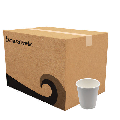Image of Boardwalk® Paper Hot Cups, Double-Walled, 10 oz, White, 500/Carton