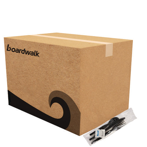 Image of Boardwalk® Six-Piece Cutlery Kit, Heavyweight, Fork/Knife/Napkin/Pepper/Salt/Spoon, Plastic, Black, 250/Carton
