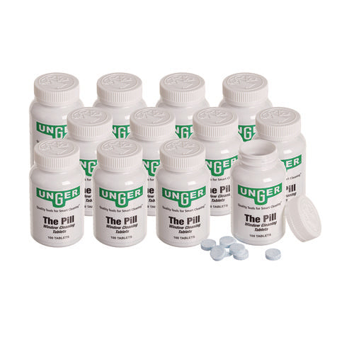 Image of Unger® Pill Window Cleaning Tablets, 100/Bottle, 12/Carton