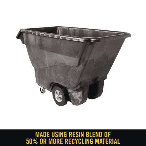 Image of Rubbermaid® Commercial 1 cu yd Structural Foam Tilt Truck, Standard Duty, 1,250 lb Capacity, Black