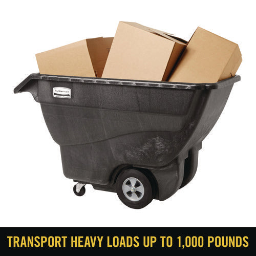 Image of Rubbermaid® Commercial 0.75 cu yd Structural Foam Tilt Truck, Standard Duty, 1,000 lb Capacity, Black