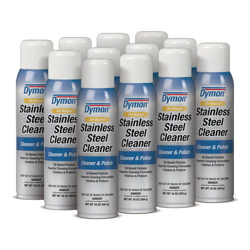 Image of Dymon® Stainless Steel Cleaner, 16 Oz Aerosol Spray, 12/carton