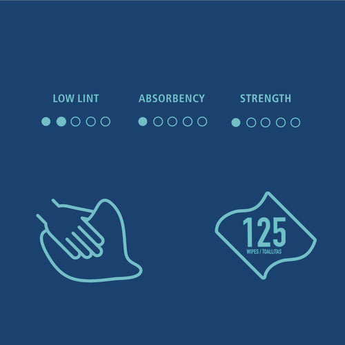 Image of Boardwalk® One-Ply Paper Wipers, 9.84 x 9.06, White, 125 Wipers/Box, 18 Boxes/Carton