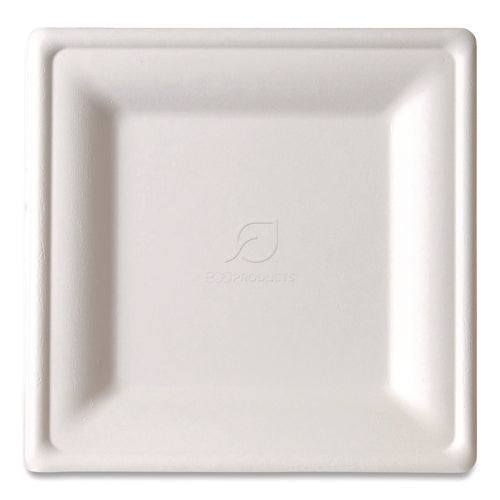 Image of Eco-Products® Vanguard Renewable and Compostable Sugarcane Plates, Plate, 7.87 x 7.87, White, 500/Carton