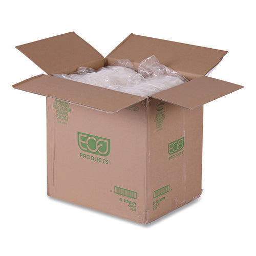 Image of Eco-Products® Vanguard Renewable and Compostable Sugarcane Containers, 3-Compartment Bowl, 28 oz, White, 400/Carton