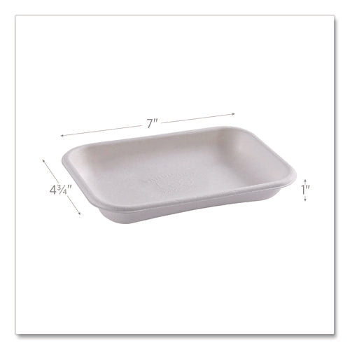 Image of Eco-Products® WorldView Vanguard Rectangular Container, 12 oz, 7 x 4.75 x 1, Sugarcane Fiber, White, 400/Carton
