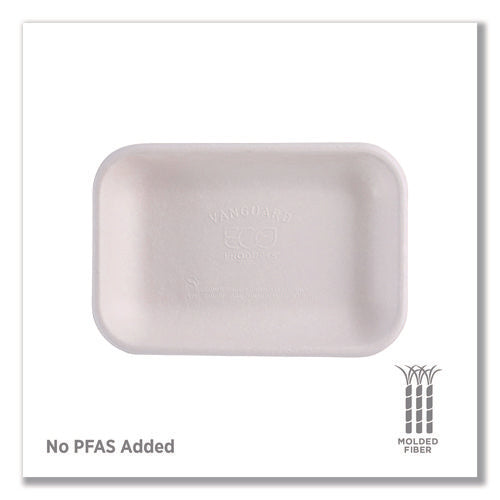 Image of Eco-Products® WorldView Vanguard Rectangular Container, 12 oz, 7 x 4.75 x 1, Sugarcane Fiber, White, 400/Carton