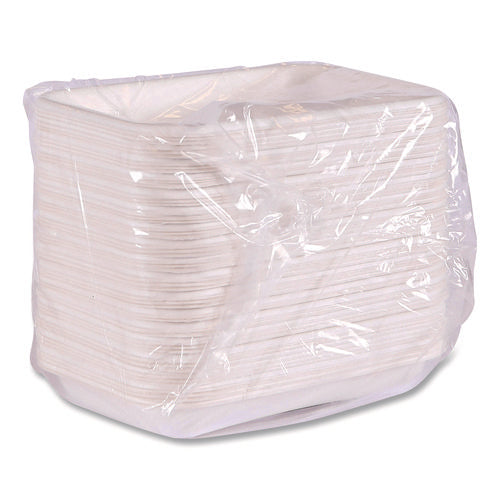 Image of Eco-Products® WorldView Vanguard Rectangular Container, 12 oz, 7 x 4.75 x 1, Sugarcane Fiber, White, 400/Carton