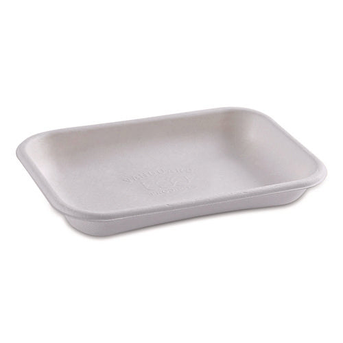 Image of Eco-Products® WorldView Vanguard Rectangular Container, 12 oz, 7 x 4.75 x 1, Sugarcane Fiber, White, 400/Carton