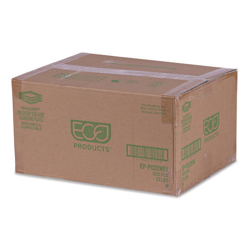 Image of Eco-Products® Vanguard Renewable and Compostable Sugarcane Plates, Plate, 7.87 x 7.87, White, 500/Carton