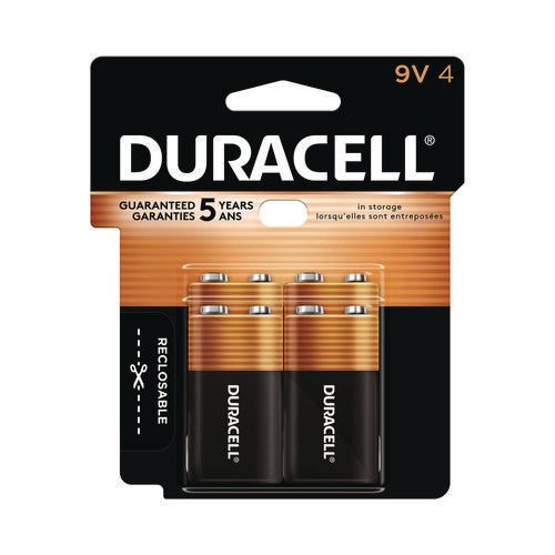 Image of Duracell® Coppertop Alkaline 9v Batteries, 4/pack