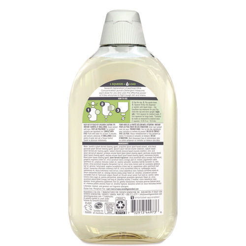 Image of Seventh Generation® Ultra Power + Laundry Detergent, 23.1 oz Bottle, 6/Carton