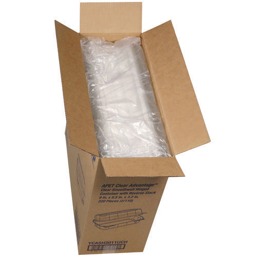 Image of Pactiv Evergreen Hoagie Hinged Lid Container, 9 x 5.5 x 3.2, Clear, Plastic, 220/Carton