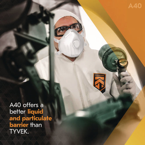 Image of KleenGuard A40 Liquid and Particle Protection Lab Coats, Elastic Wrists, 3X-Large, White, 30/Carton