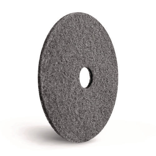 Image of Americo® Black Diamond 800 Deep Cleaning Pad, 20" Diameter, 800 Grit, Black/Gray, 2/Carton