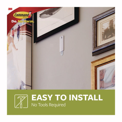 Image of Command Sawtooth Picture Hanger, One Hanger, Two Strips, White, Supports 4 lbs