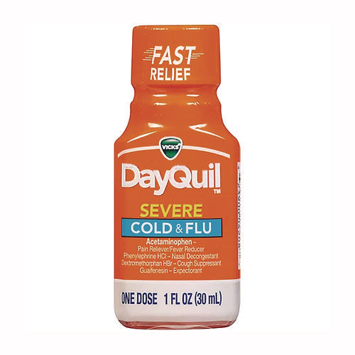 Image of DayQuil® Severe Cold and Flu Relief Liquid, 1 oz Bottle
