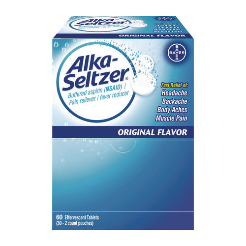Image of Alka-Seltzer® Buffered Aspirin (NSAID) Tablets, 2/Pack, 30 Packs/Box