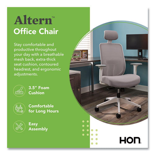 Image of HON® Altern Mesh Mid-Back Task Chair, 17.95 to 21.1 Seat Height, Gray Seat, Gray/White Back, White Base