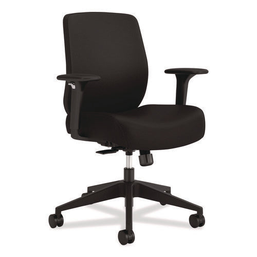 Image of HON® Altern Upholstered Low-Back Task Chair, 16.5 to 19.56 Seat Height, Black Seat, Black Back, Black Base