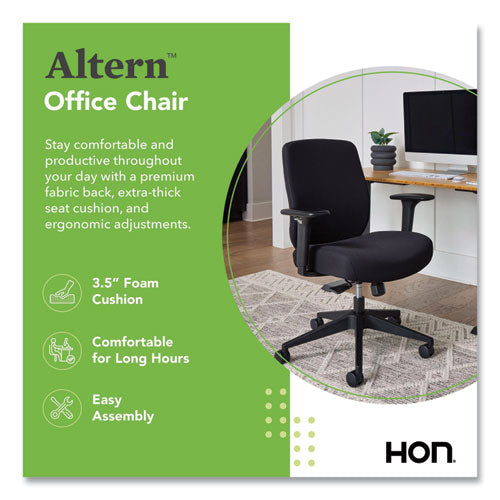 Image of HON® Altern Upholstered Low-Back Task Chair, 16.5 to 19.56 Seat Height, Black Seat, Black Back, Black Base