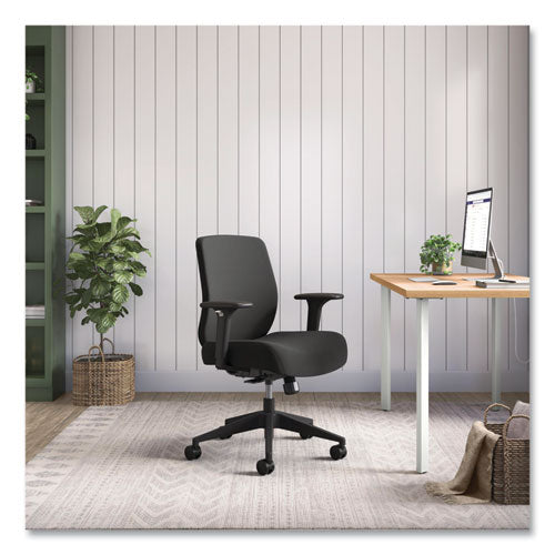 Image of HON® Altern Upholstered Low-Back Task Chair, 16.5 to 19.56 Seat Height, Black Seat, Black Back, Black Base