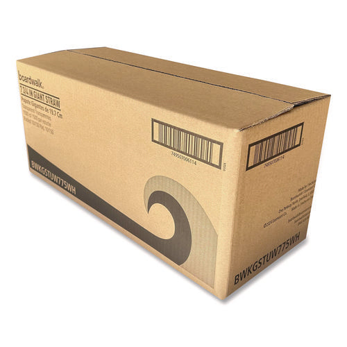 Image of Boardwalk® Giant Straws, 7.75", Polypropylene, Clear, 150/Pack, 10 Packs/Carton