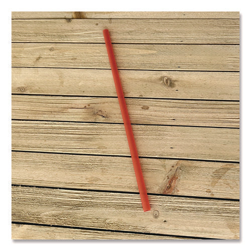 Image of Boardwalk® Jumbo Straws, 7.75", Polypropylene, Red, 250/Pack, 10 Packs/Carton