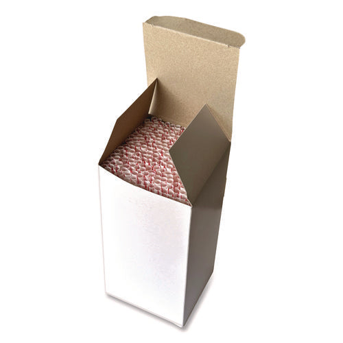 Image of Boardwalk® Jumbo Straws, 7.75", Polypropylene, Red/White Striped, 250/Pack, 50 Packs/Carton