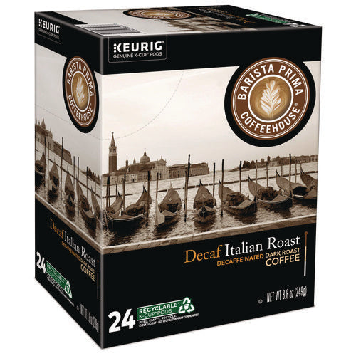 Image of Barista Prima Coffeehouse® Decaf Italian Roast Coffee K-Cups, 24/box