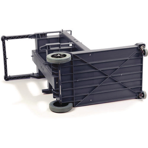 Image of Boardwalk® Janitor's Cart, Plastic, 4 Shelves, 1 Bin, 19" x 45" x 39", Gray